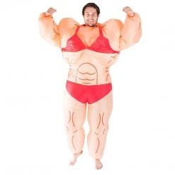 Bodysocks Men's Halloween Costumes Inflatable Lady Muscle Suit Costume